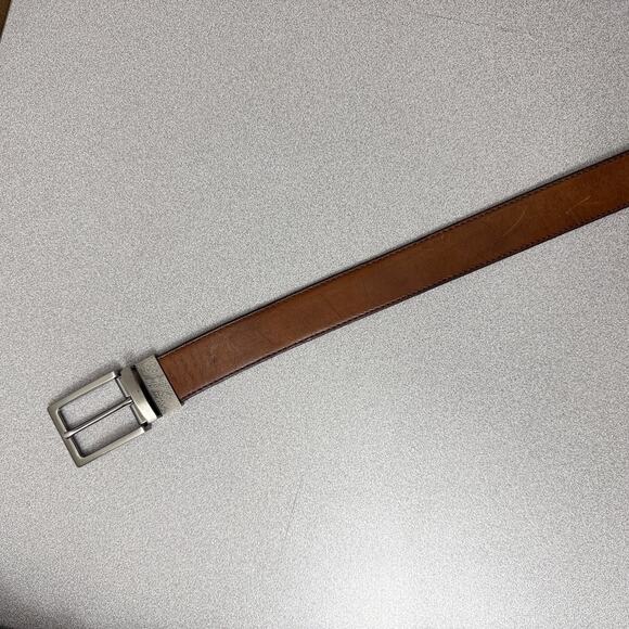 Robert Graham Reversible Leather Belt Mens Blue Art Brown Silver Buckle 41-45in - Picture 8 of 11